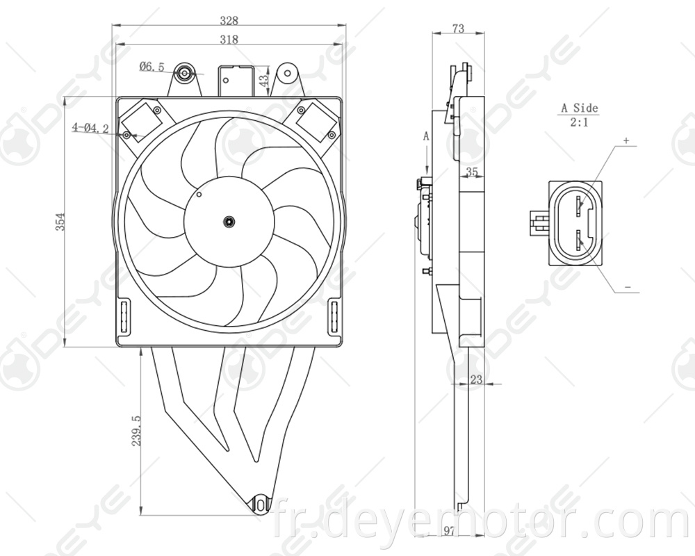 51779917 51829974 ventilateurs de refroidissement de radiateur auto pour FIAT PANDH